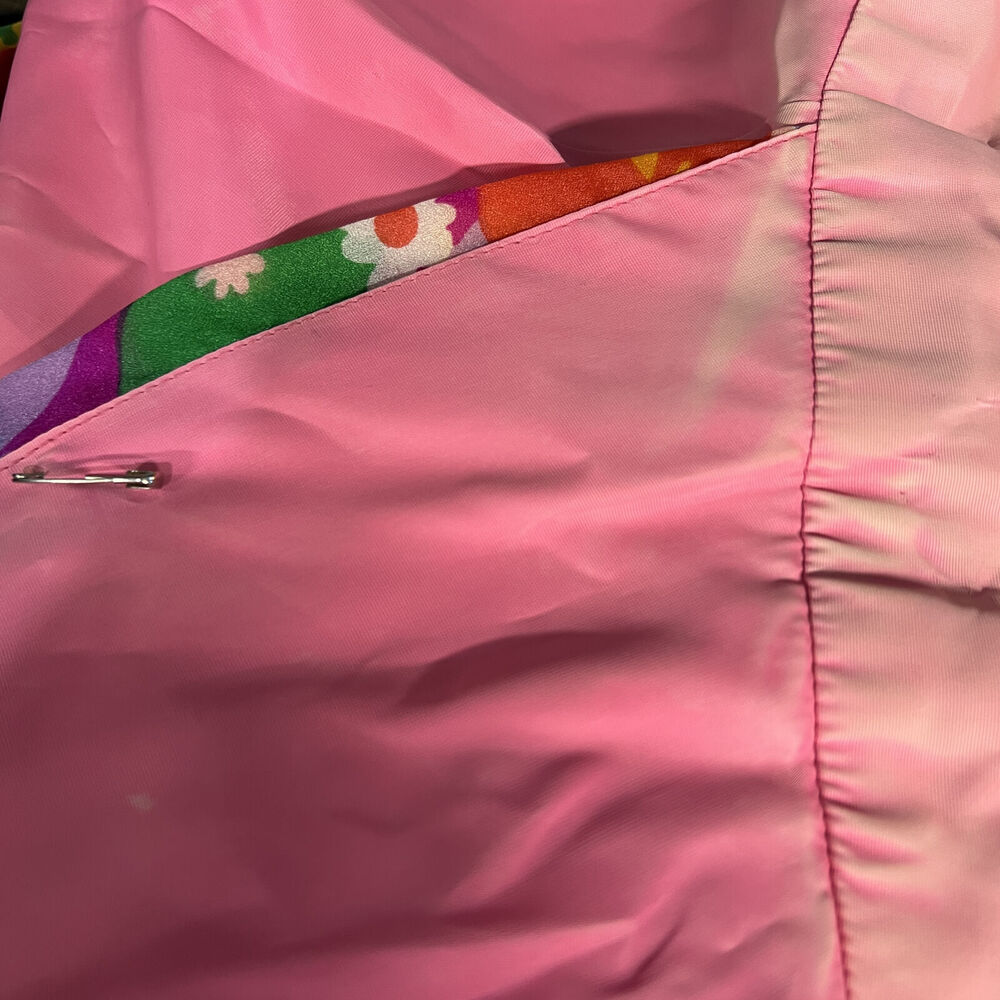 Montgomery Ward Vintage Vibrant Floral Pink V Neck Sleeveless Maxi Dress Size 16 - Picture 11 of 13